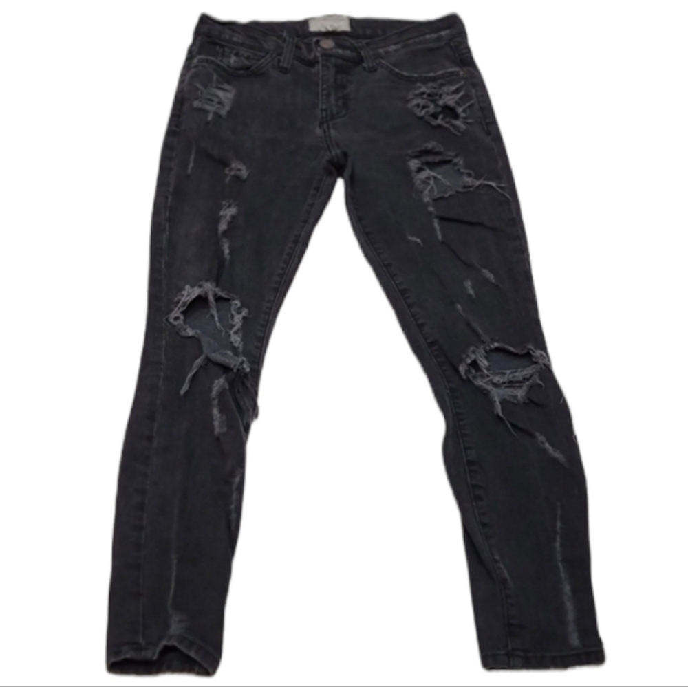 Current/Elliot shredded skinny jeans.